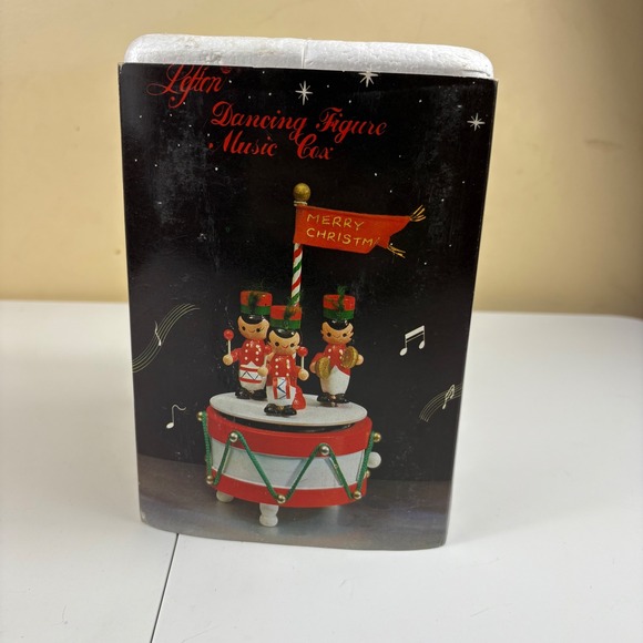 Lefton Other - Lefton Dancing Music Box Santa & Angel Girls Vintage Christmas Figurine